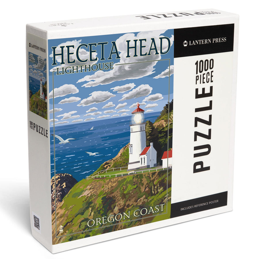 Oregon Coast, Heceta Head Lighthouse, Jigsaw Puzzle Puzzle Lantern Press