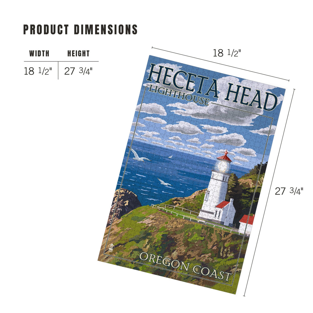Oregon Coast, Heceta Head Lighthouse, Jigsaw Puzzle Puzzle Lantern Press