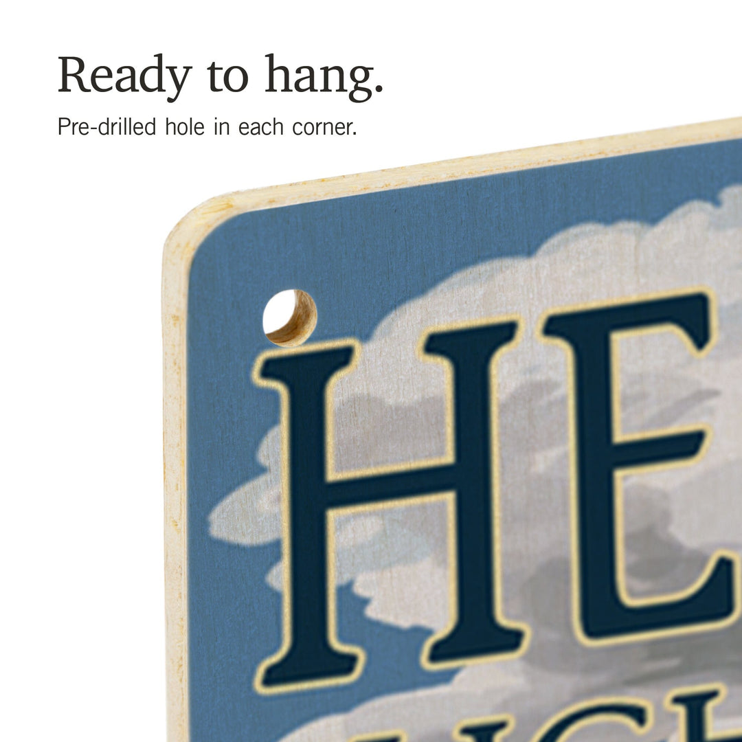 Oregon Coast, Heceta Head Lighthouse, Lantern Press Artwork, Wood Signs and Postcards Wood Lantern Press