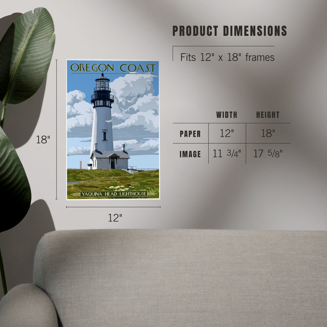 Oregon Coast, Yaquina Head Lighthouse, Art & Giclee Prints Art Lantern Press