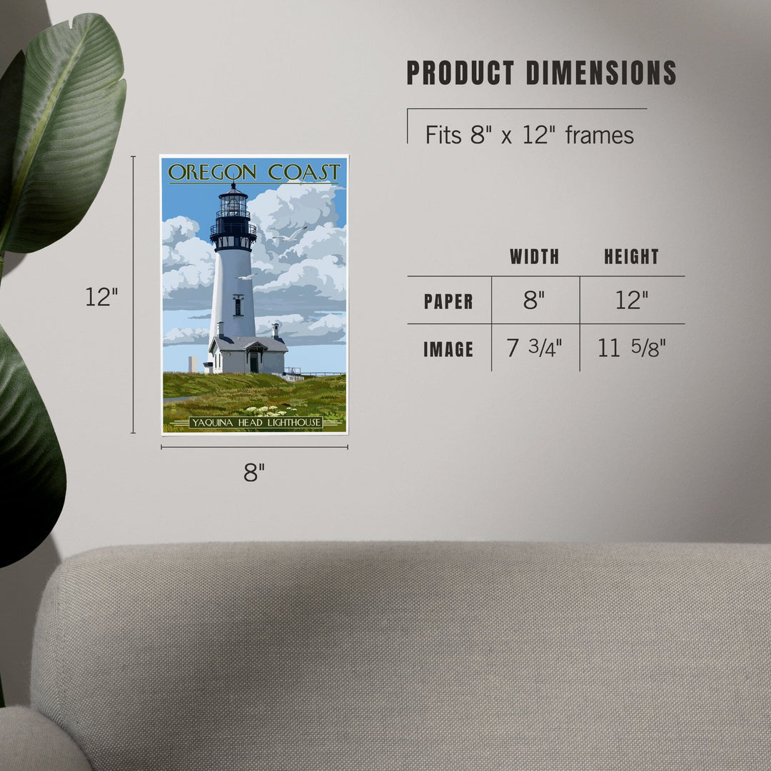 Oregon Coast, Yaquina Head Lighthouse, Art & Giclee Prints Art Lantern Press