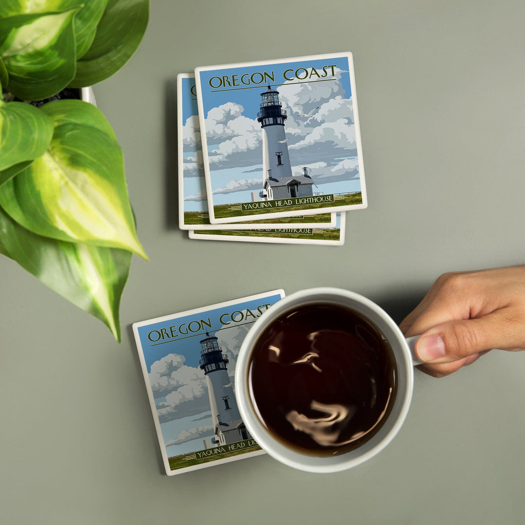 Oregon Coast, Yaquina Head Lighthouse, Coasters Coasters Lantern Press