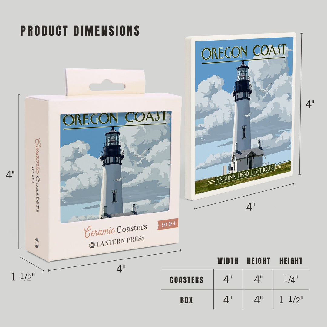 Oregon Coast, Yaquina Head Lighthouse, Coasters Coasters Lantern Press