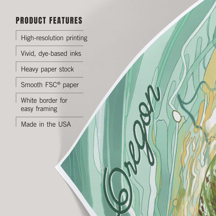 Oregon, Fishing, Underwater Trout Art Lantern Press