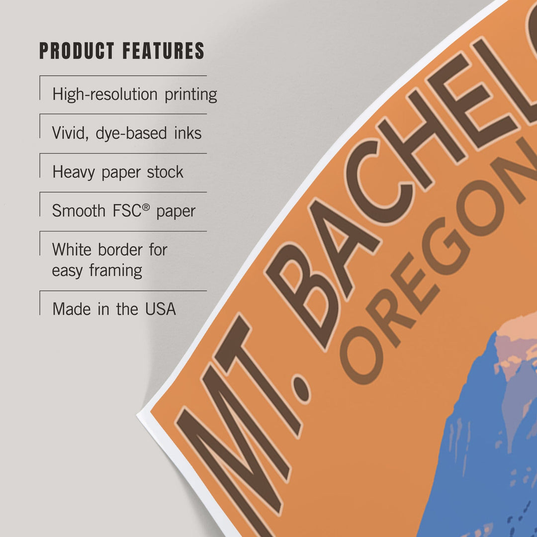 Oregon, Mt. Bachelor and Skier, Art & Giclee Prints Art Lantern Press