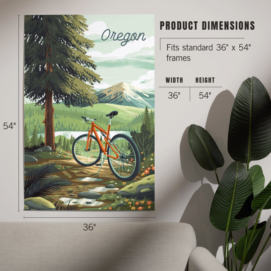Oregon, Off To Wander, Cycling with Mountains Art Lantern Press