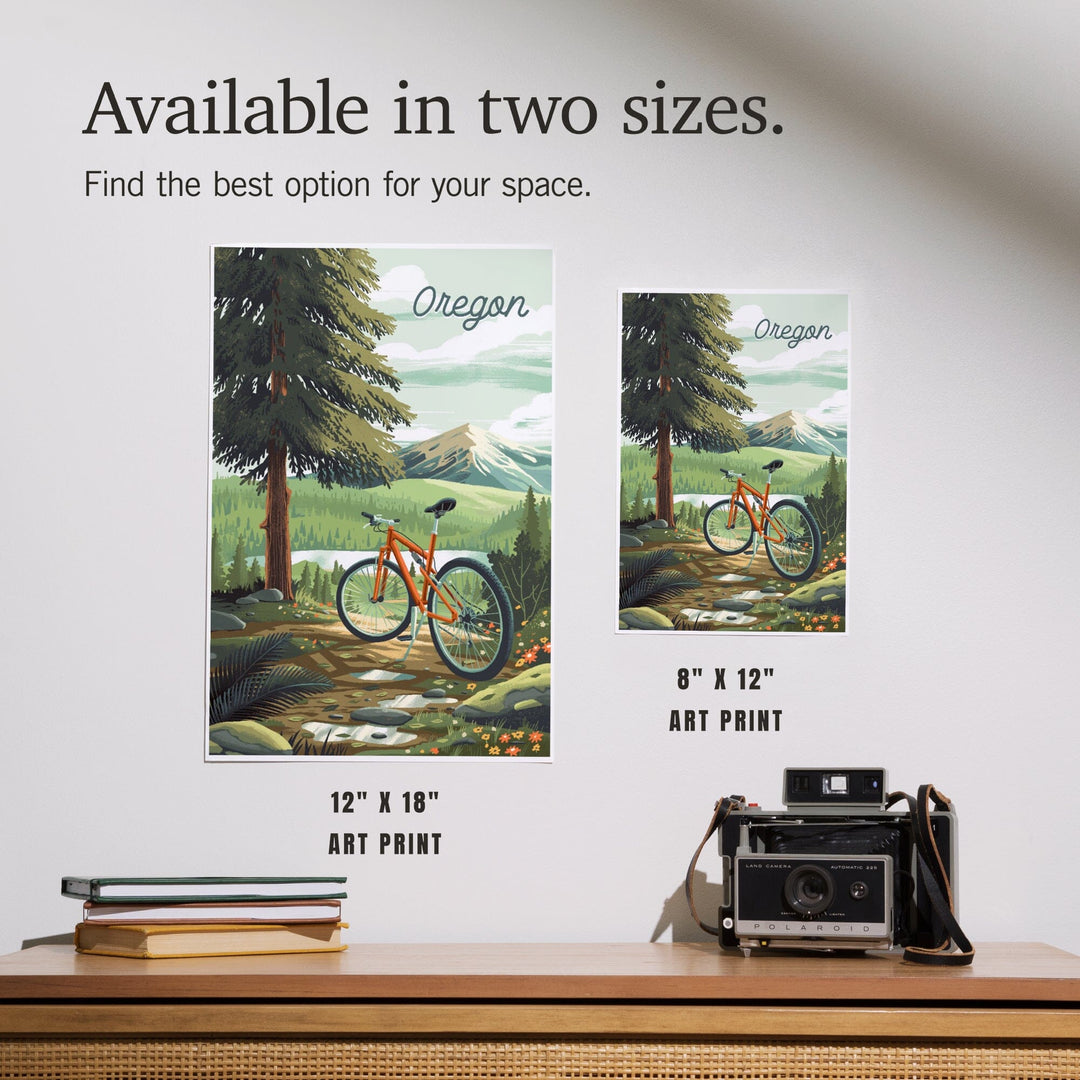 Oregon, Off To Wander, Cycling with Mountains Art Lantern Press