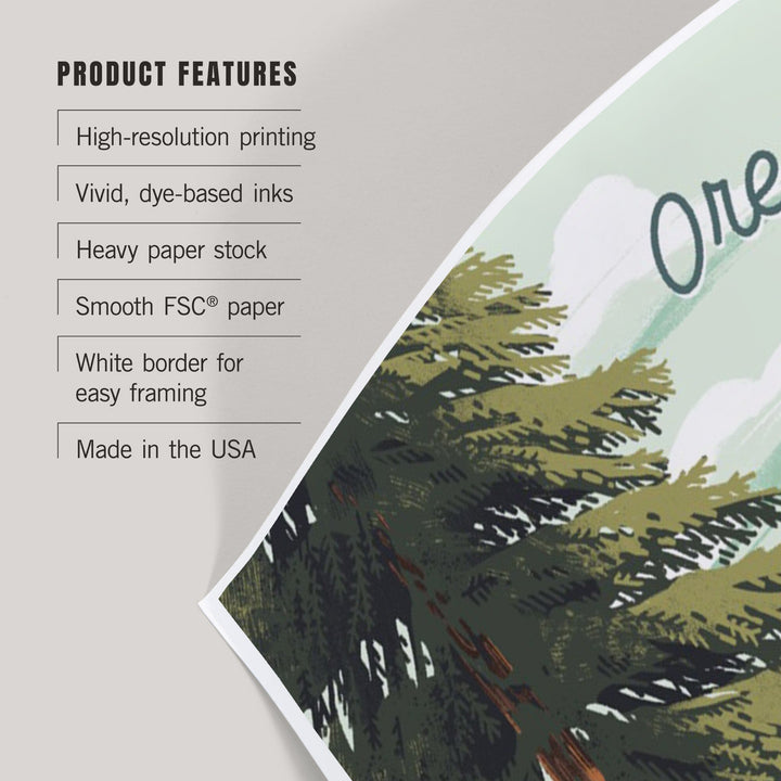 Oregon, Off To Wander, Cycling with Mountains Art Lantern Press