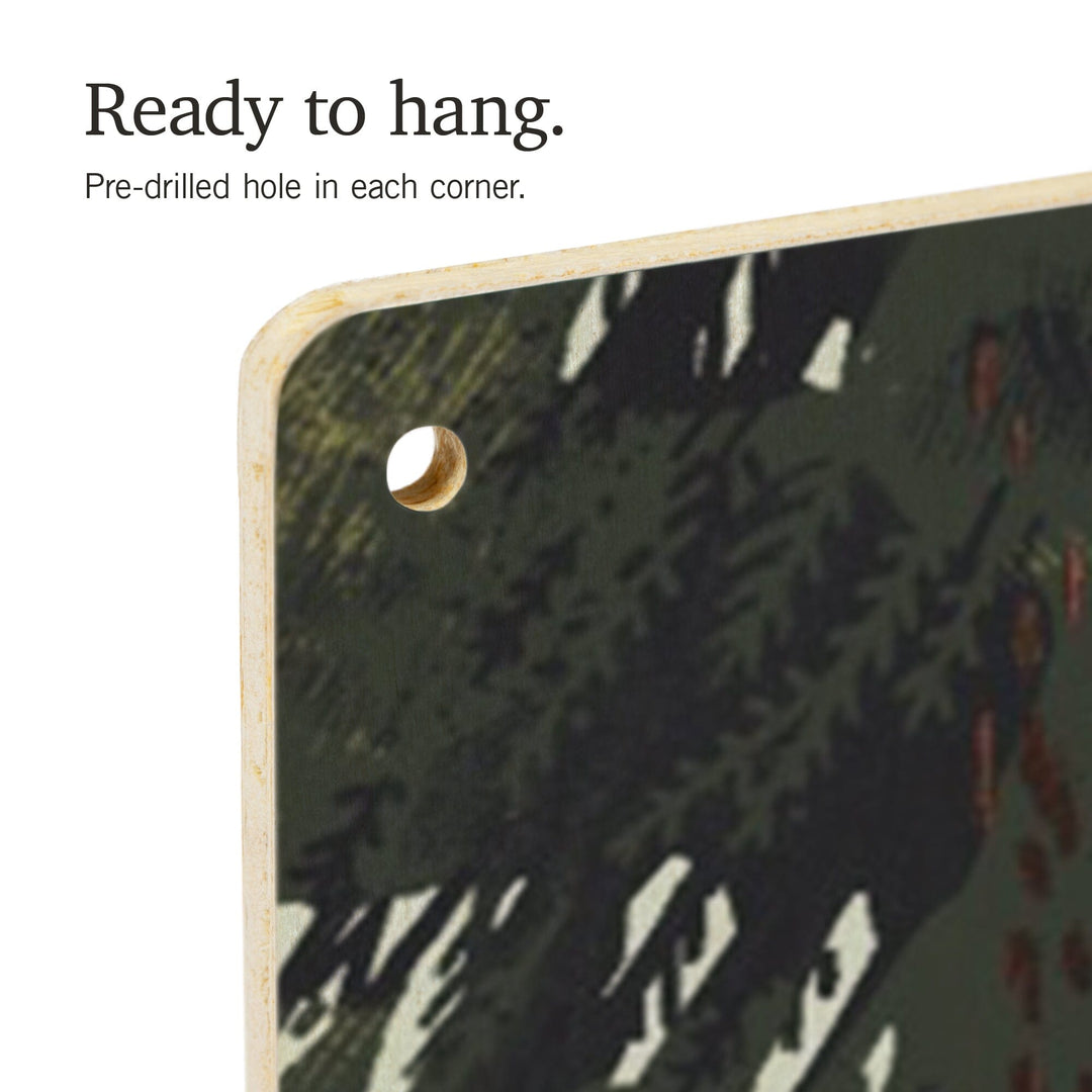 Oregon, Off To Wander, Cycling with Mountains, Wood Signs and Postcards Wood Lantern Press