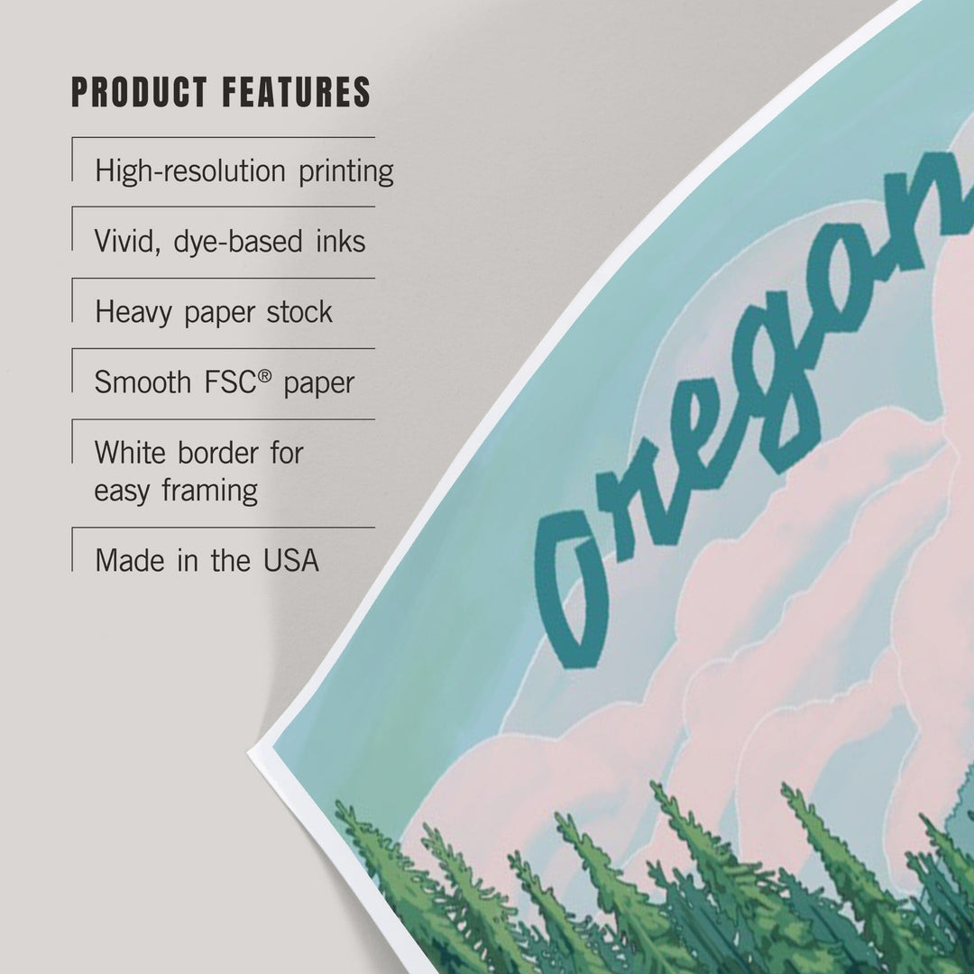 Oregon, Seek Adventure, River Rafting Art Lantern Press