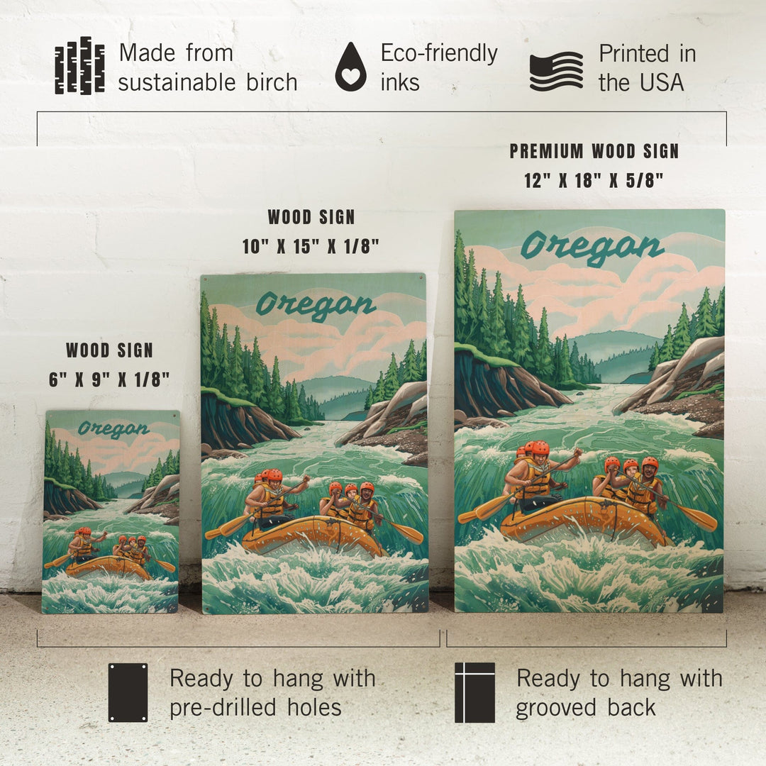 Oregon, Seek Adventure, River Rafting, Wood Signs and Postcards Wood Lantern Press
