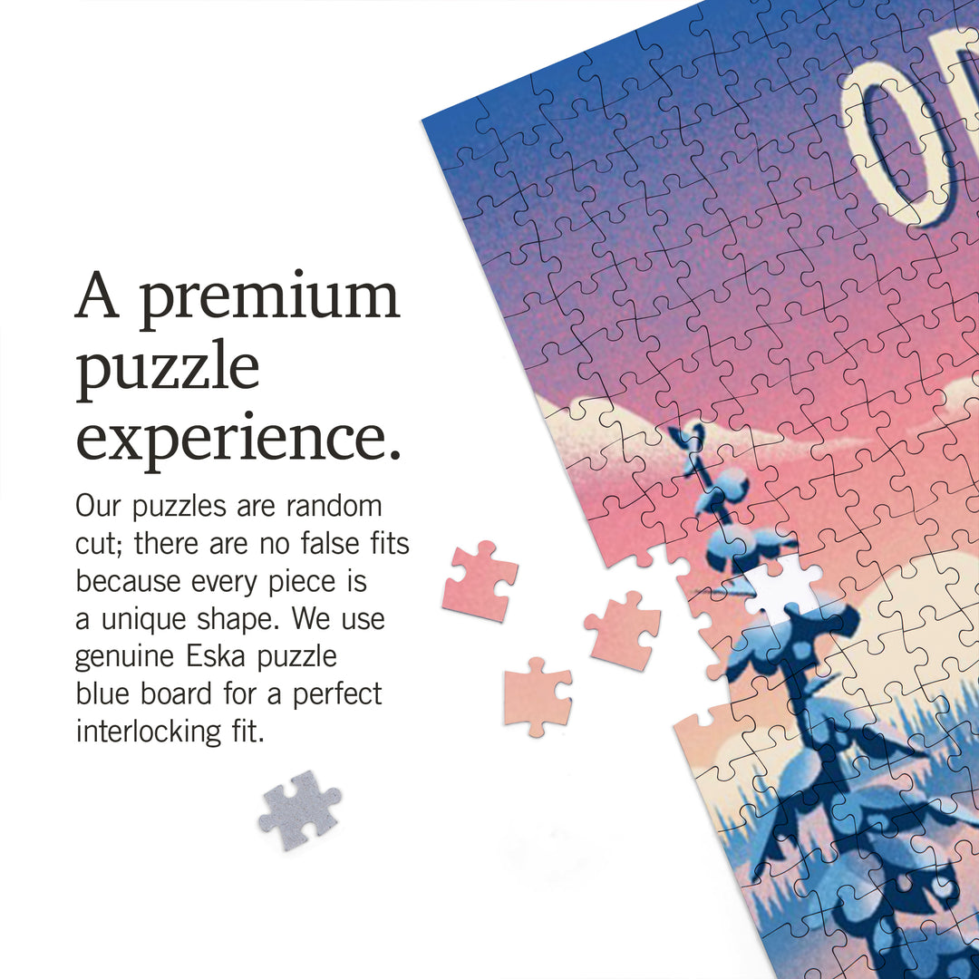 Oregon, Shred the Gnar, Snowboarding, Jigsaw Puzzle Puzzle Lantern Press