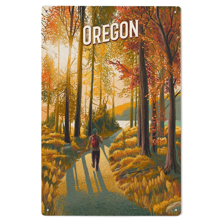 Oregon, Walk in the Woods, Day Hike, Wood Signs and Postcards Wood Lantern Press