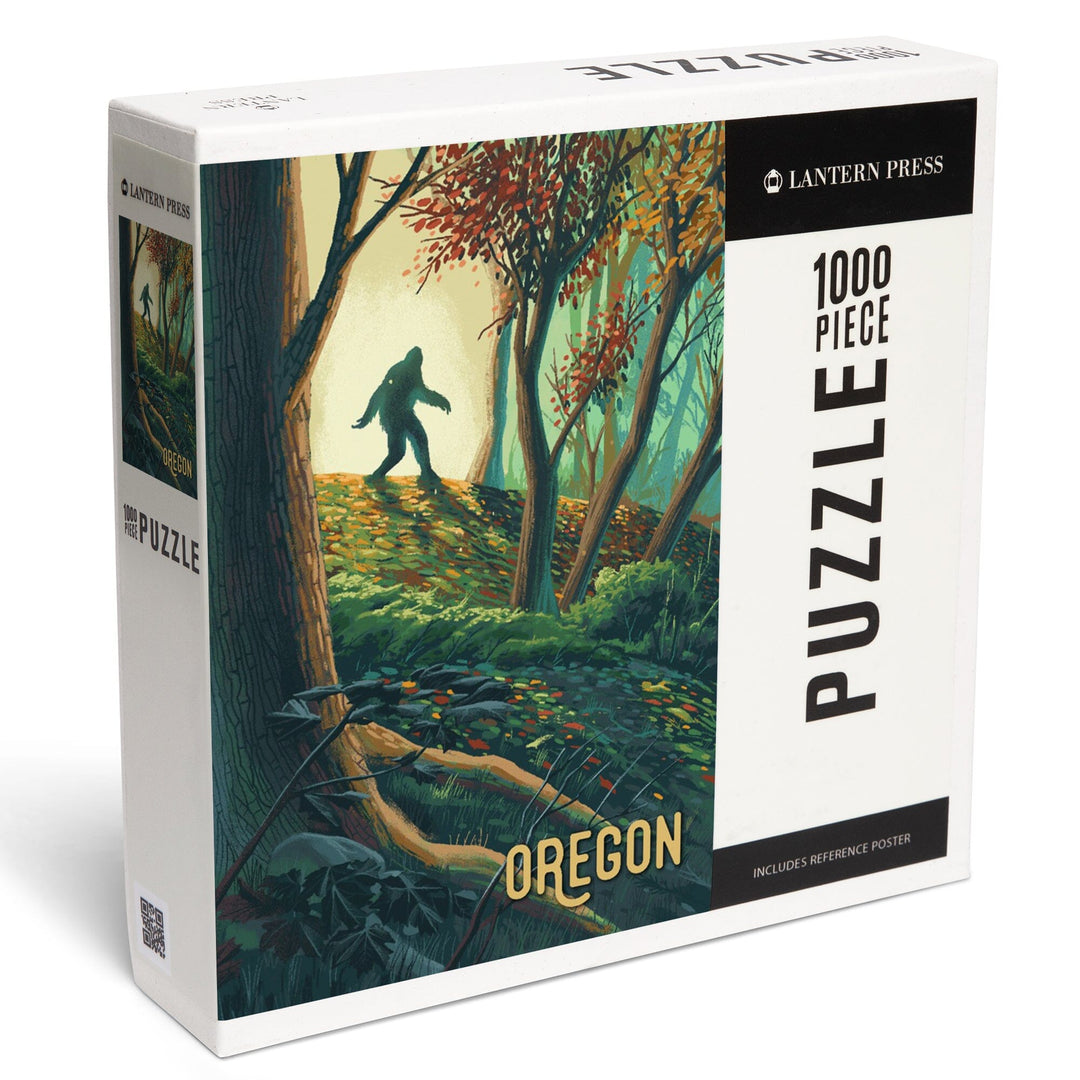 Oregon, Wanderer, Bigfoot in Forest, Jigsaw Puzzle Puzzle Lantern Press