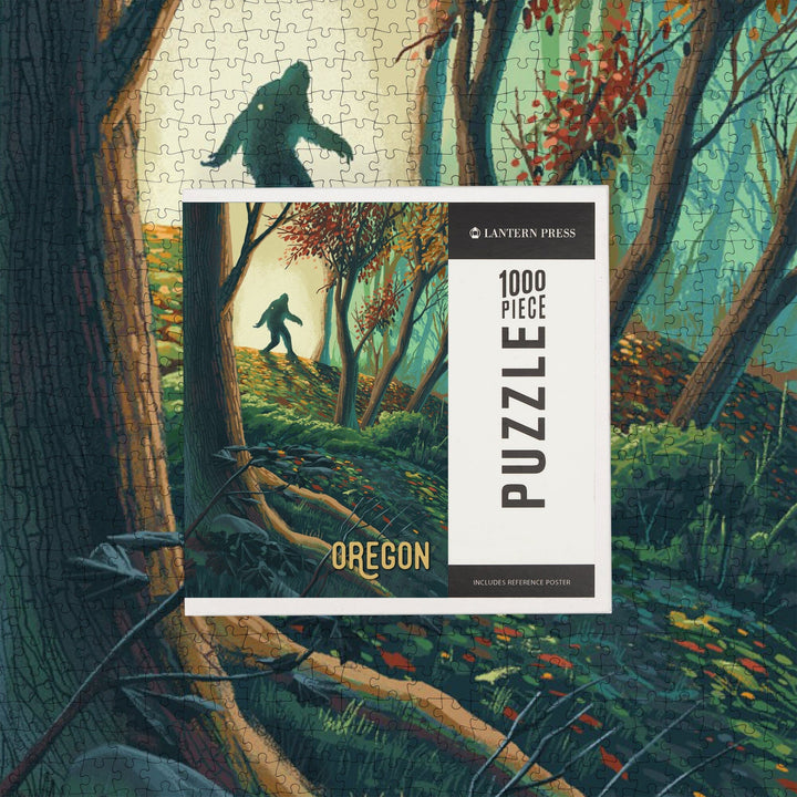 Oregon, Wanderer, Bigfoot in Forest, Jigsaw Puzzle Puzzle Lantern Press
