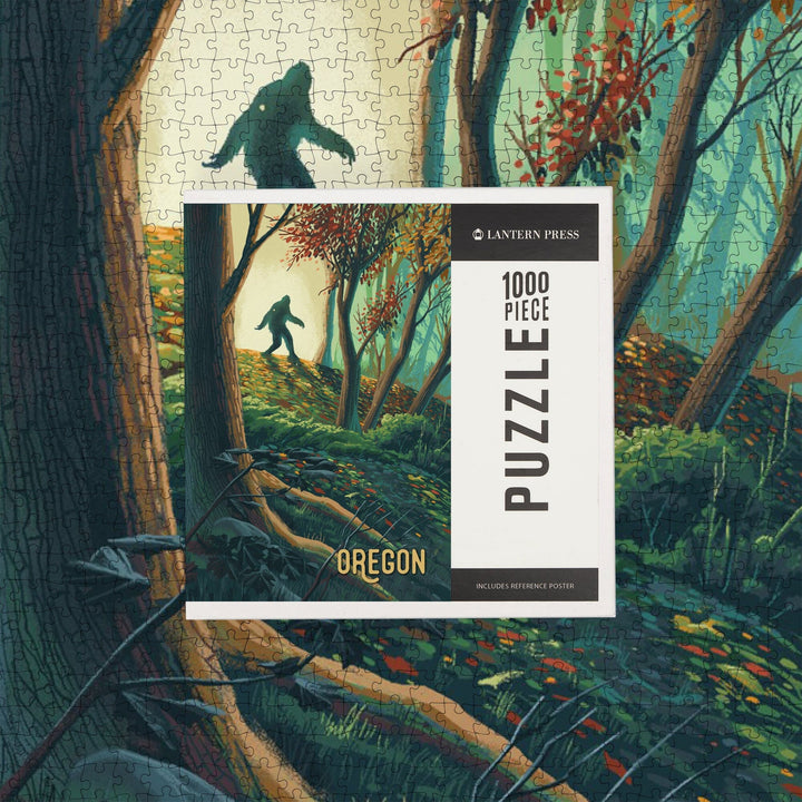 Oregon, Wanderer, Bigfoot in Forest, Jigsaw Puzzle Puzzle Lantern Press