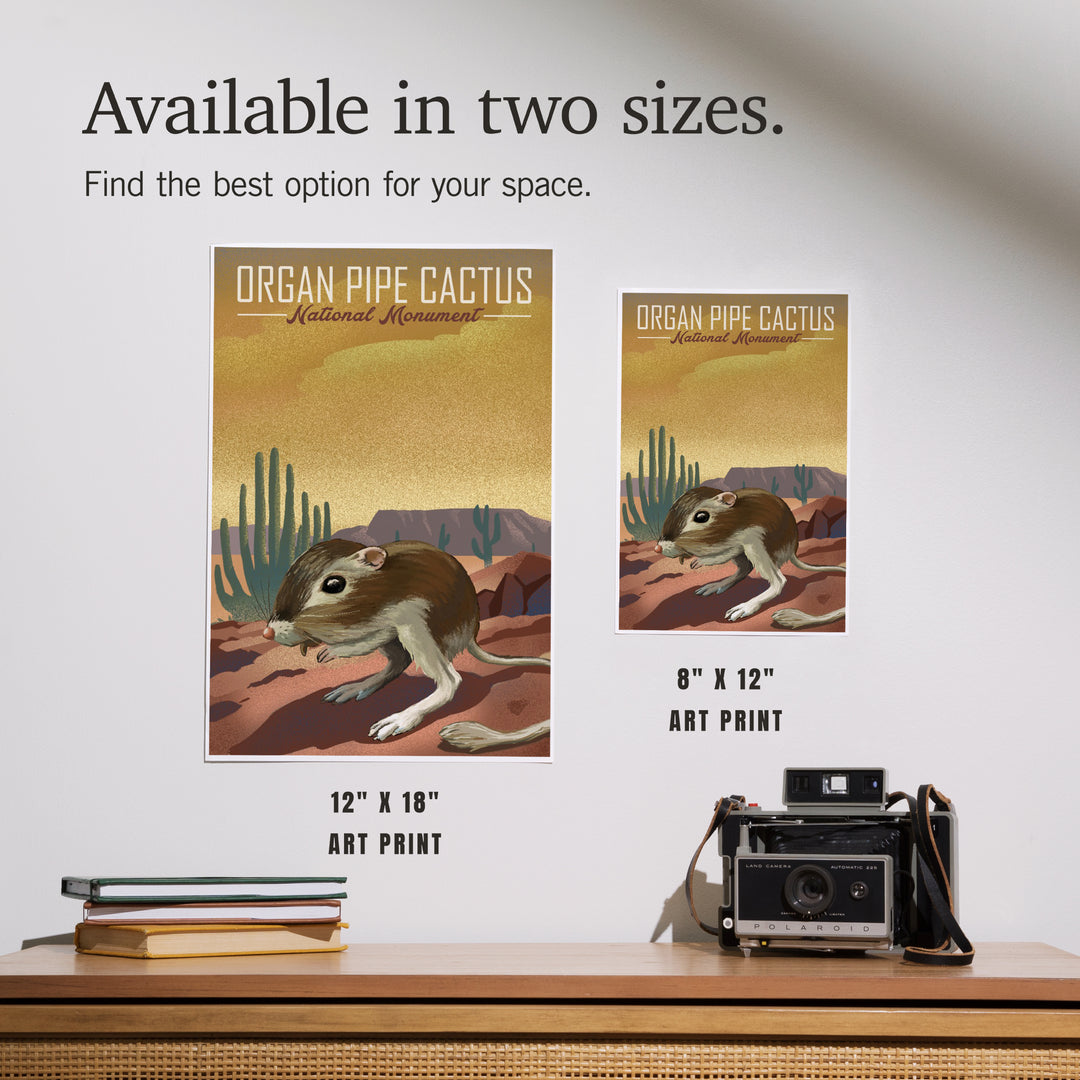 Organ Pipe Cactus National Monument, Arizona, Kangaroo Rat, Lithograph, Art & Giclee Prints Art Lantern Press