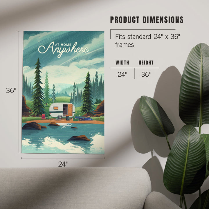 Outdoor Activity, At Home Anywhere, Camper in Evergreens, Art & Giclee Prints Art Lantern Press
