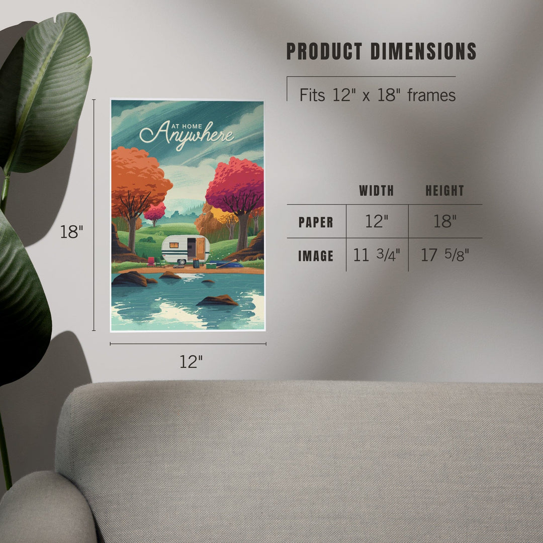 Outdoor Activity, At Home Anywhere, Camper in Fall Colors, Art & Giclee Prints Art Lantern Press