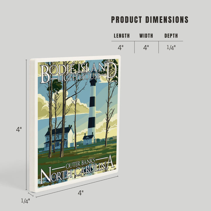 Outer Banks, North Carolina, Bodie Island Lighthouse, Coasters Coasters Lantern Press