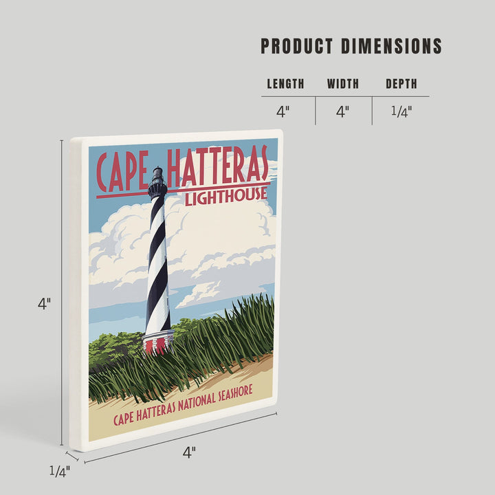 Outer Banks, North Carolina, Cape Hatteras Lighthouse, Coasters Coasters Lantern Press