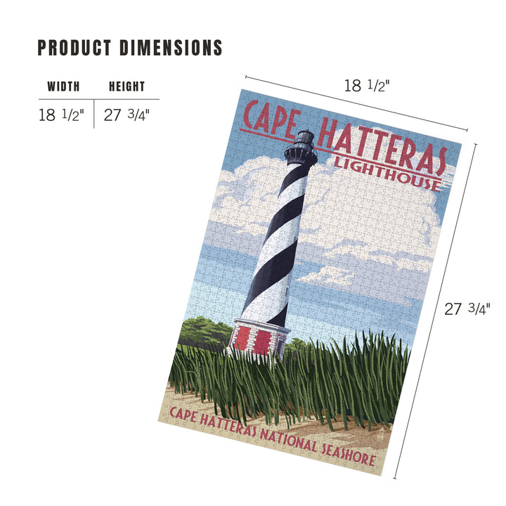 Outer Banks, North Carolina, Cape Hatteras Lighthouse, Jigsaw Puzzle Puzzle Lantern Press