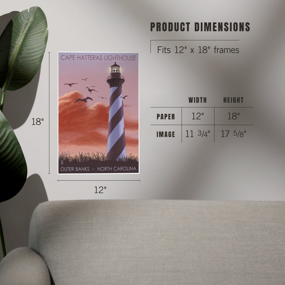 Outer Banks, North Carolina, Cape Hatteras Lighthouse, Sunrise, Art & Giclee Prints Art Lantern Press