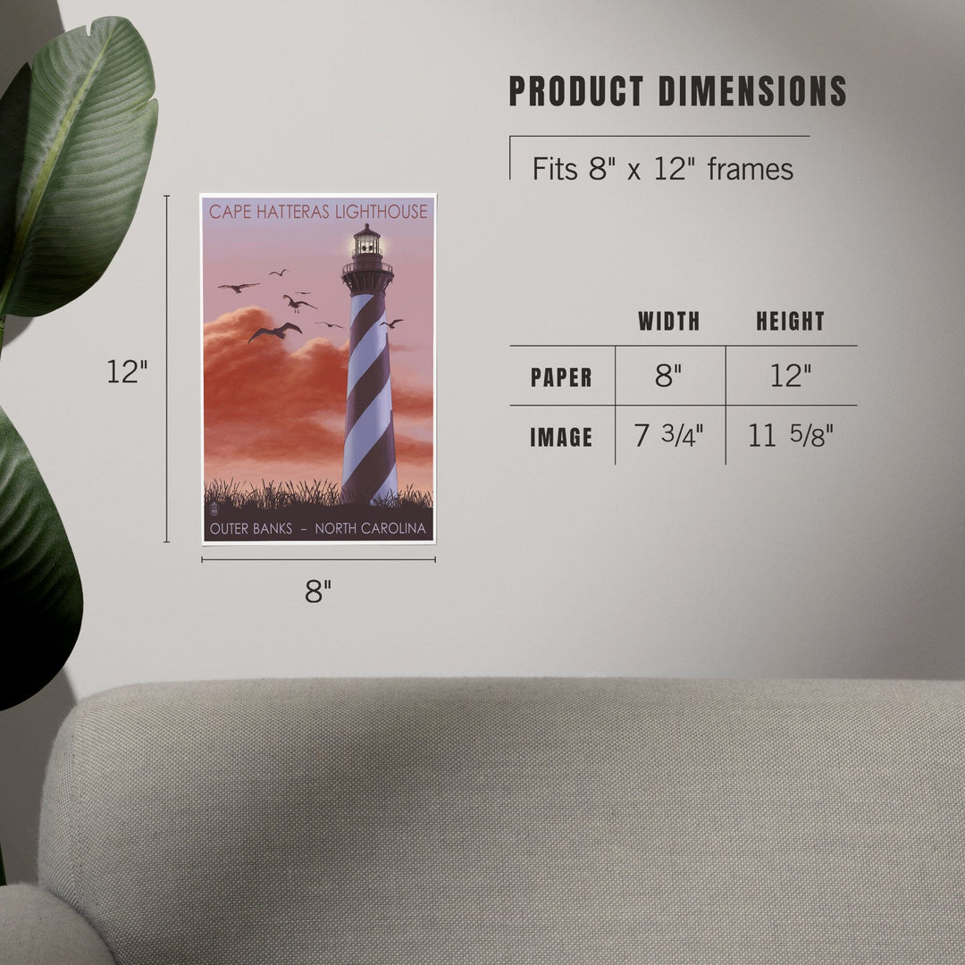 Outer Banks, North Carolina, Cape Hatteras Lighthouse, Sunrise, Art & Giclee Prints Art Lantern Press