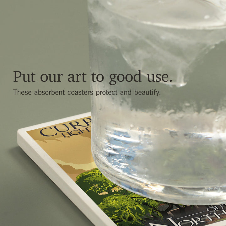 Outer Banks, North Carolina, Currituck Beach Lighthouse, Coasters Coasters Lantern Press