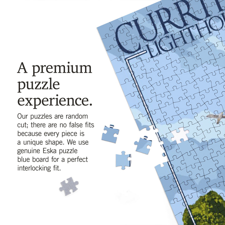 Outer Banks, North Carolina, Currituck Beach Lighthouse Day Scene, Jigsaw Puzzle Puzzle Lantern Press