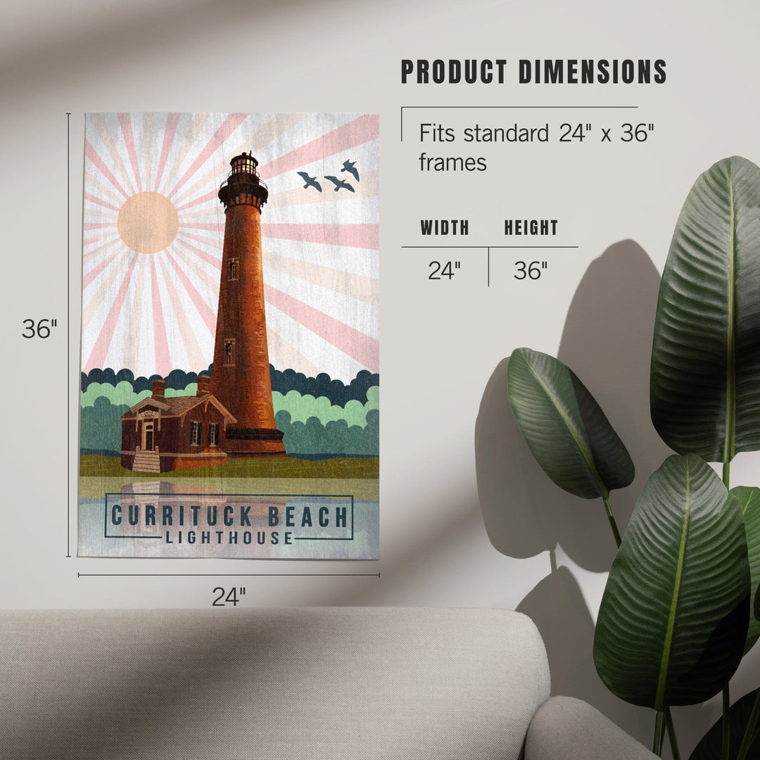 Outer Banks, North Carolina, Currituck Beach Lighthouse, Geometric Opacity Press, Art & Giclee Prints Art Lantern Press