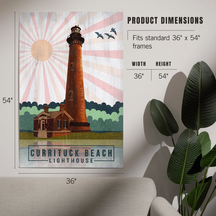 Outer Banks, North Carolina, Currituck Beach Lighthouse, Geometric Opacity Press, Art & Giclee Prints Art Lantern Press