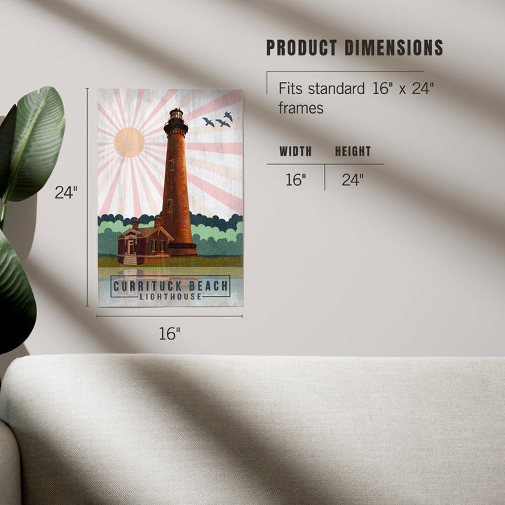 Outer Banks, North Carolina, Currituck Beach Lighthouse, Geometric Opacity Press, Art & Giclee Prints Art Lantern Press