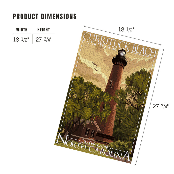 Outer Banks, North Carolina, Currituck Beach Lighthouse, Jigsaw Puzzle Puzzle Lantern Press