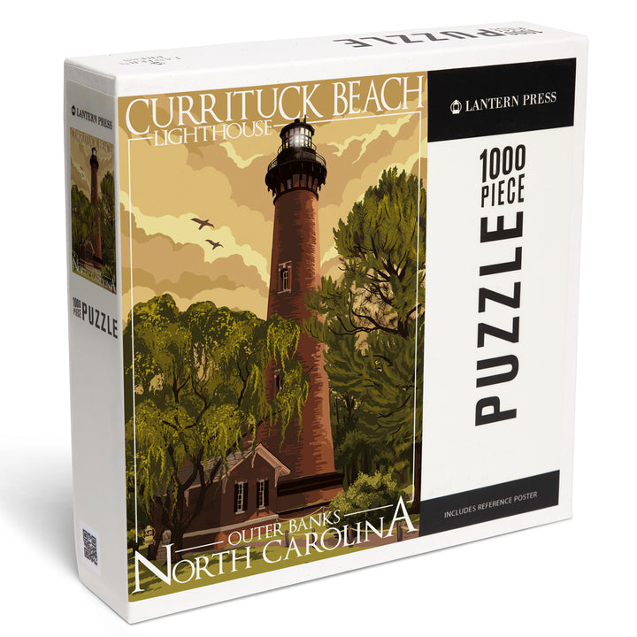 Outer Banks, North Carolina, Currituck Beach Lighthouse, Jigsaw Puzzle Puzzle Lantern Press