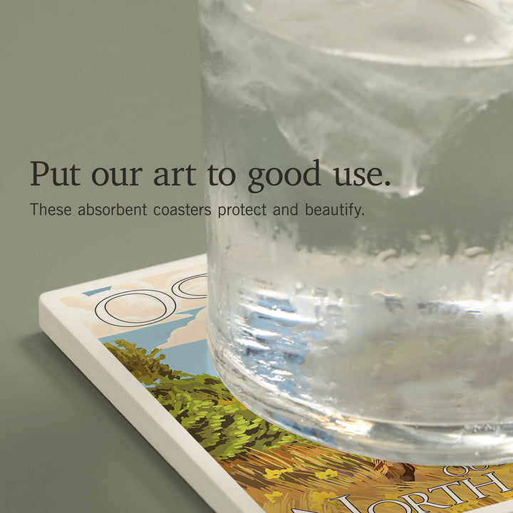 Outer Banks, North Carolina, Ocracoke Lighthouse, Coasters Coasters Lantern Press