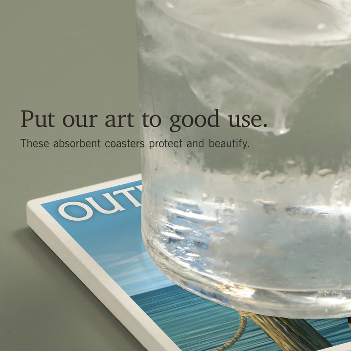 Outer Banks, North Carolina, Pelicans, Coasters Coasters Lantern Press