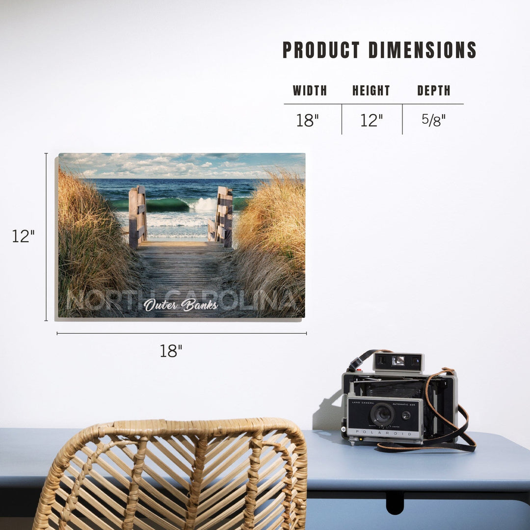 Outer Banks, North Carolina, Stairs to Beach, Lantern Press Photography, Wood Signs and Postcards Wood Lantern Press