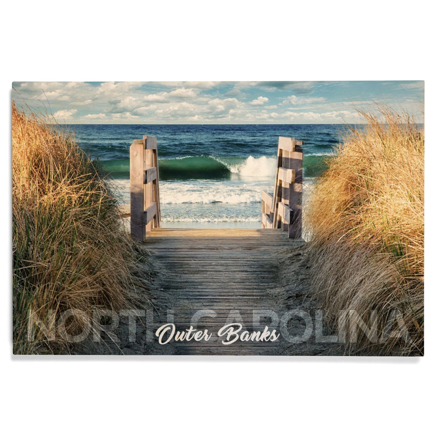 Outer Banks, North Carolina, Stairs to Beach, Lantern Press Photography, Wood Signs and Postcards Wood Lantern Press