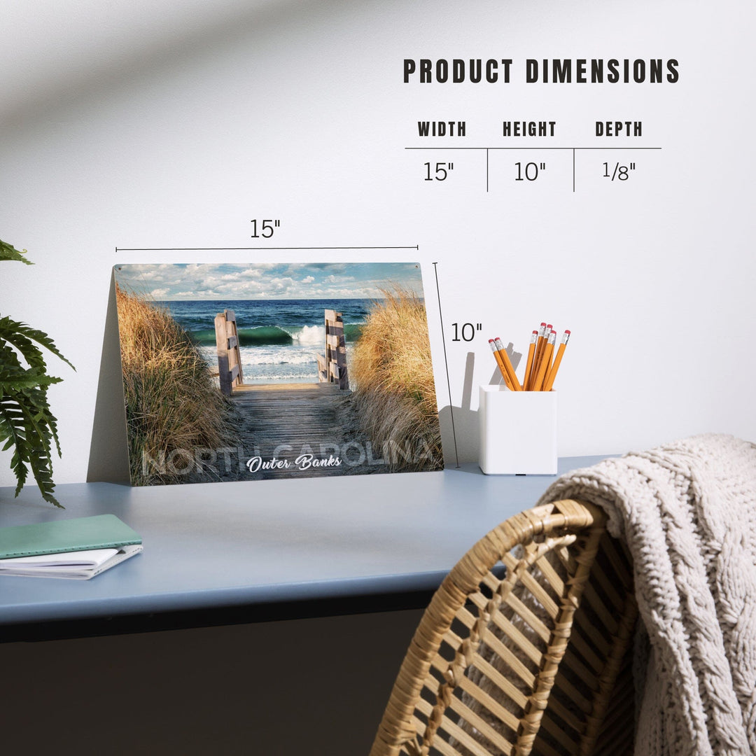 Outer Banks, North Carolina, Stairs to Beach, Lantern Press Photography, Wood Signs and Postcards Wood Lantern Press