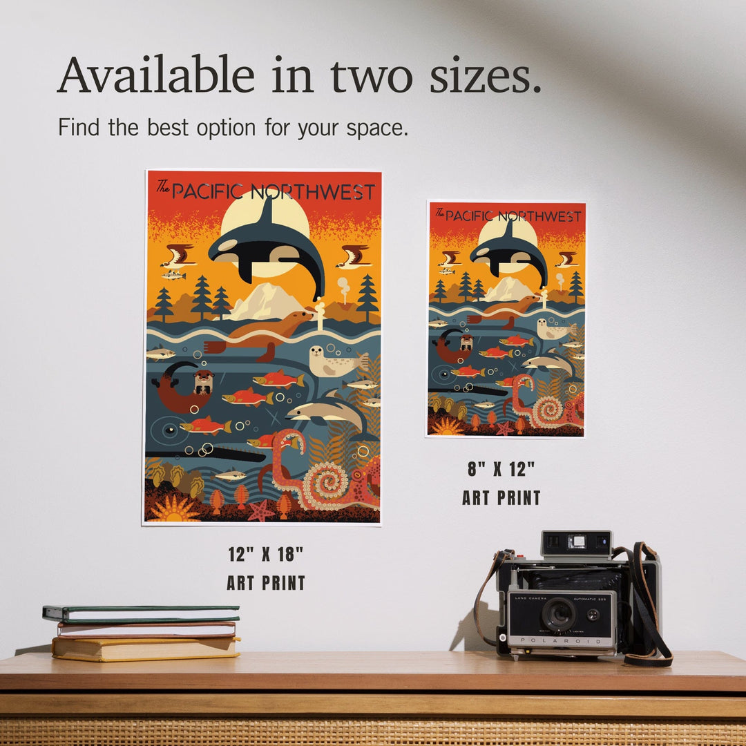 Pacific Northwest, Marine Animals, Geometric, Art & Giclee Prints Art Lantern Press
