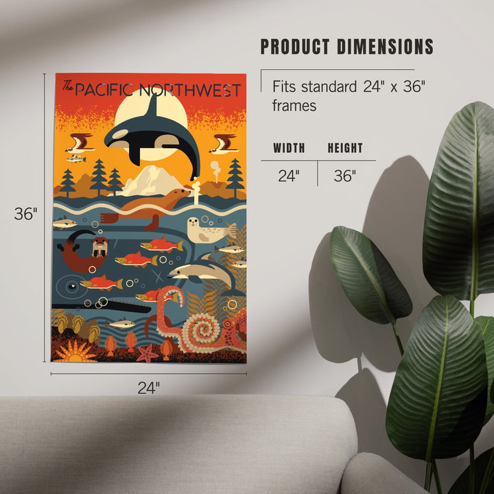 Pacific Northwest, Marine Animals, Geometric, Art & Giclee Prints Art Lantern Press