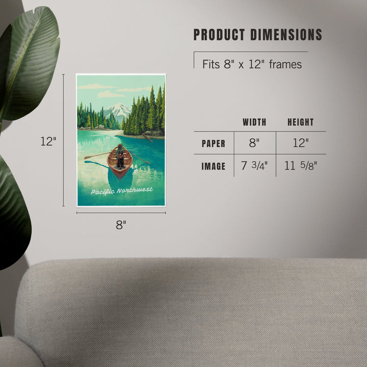 Pacific Northwest, Quiet Explorer, Boating, Mountain, Art & Giclee Prints Art Lantern Press