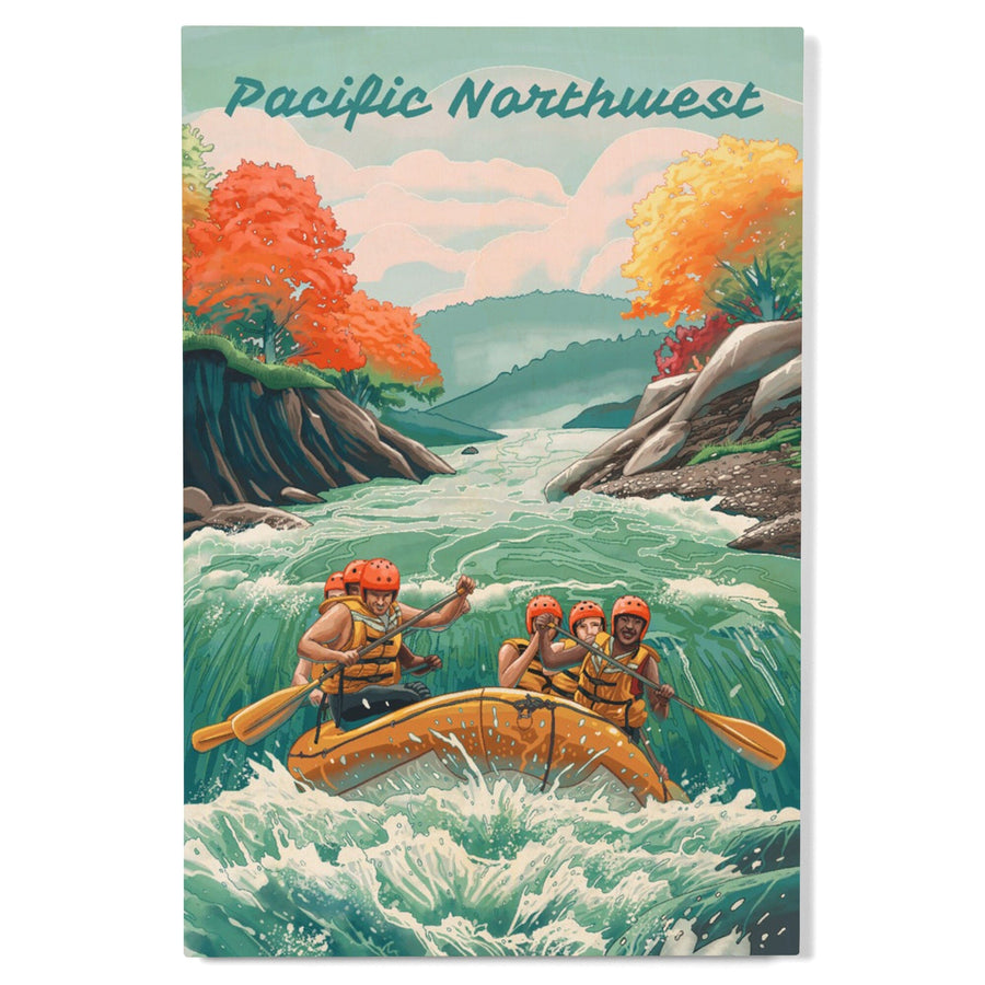 Pacific Northwest, Seek Adventure, River Rafting, Wood Signs and Postcards Wood Lantern Press