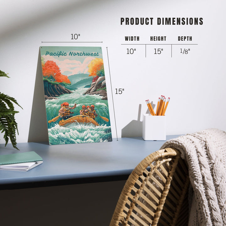 Pacific Northwest, Seek Adventure, River Rafting, Wood Signs and Postcards Wood Lantern Press