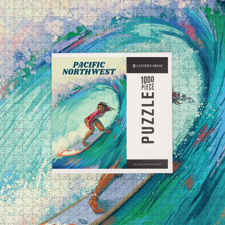 Pacific Northwest, Vitamin Sea, Coastal Series, Surfer Girl, Jigsaw Puzzle Puzzle Lantern Press