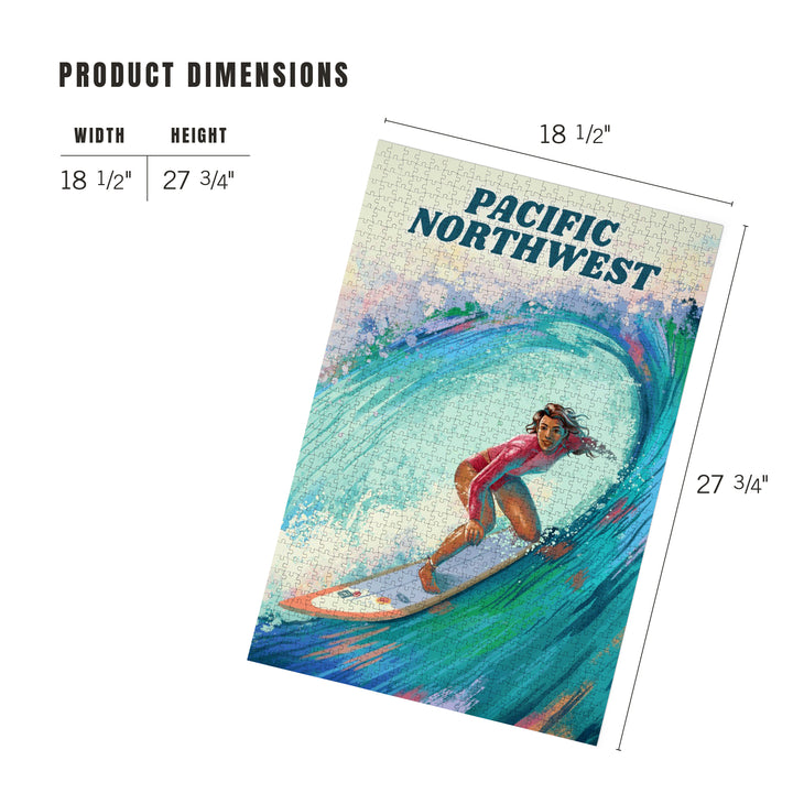 Pacific Northwest, Vitamin Sea, Coastal Series, Surfer Girl, Jigsaw Puzzle Puzzle Lantern Press
