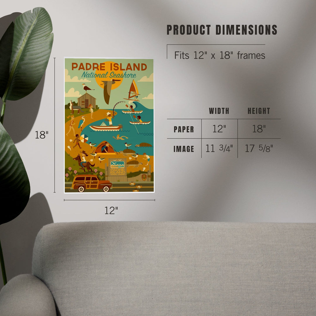 Padre Island National Seashore, Texas, Geometric, Art & Giclee Prints Art Lantern Press