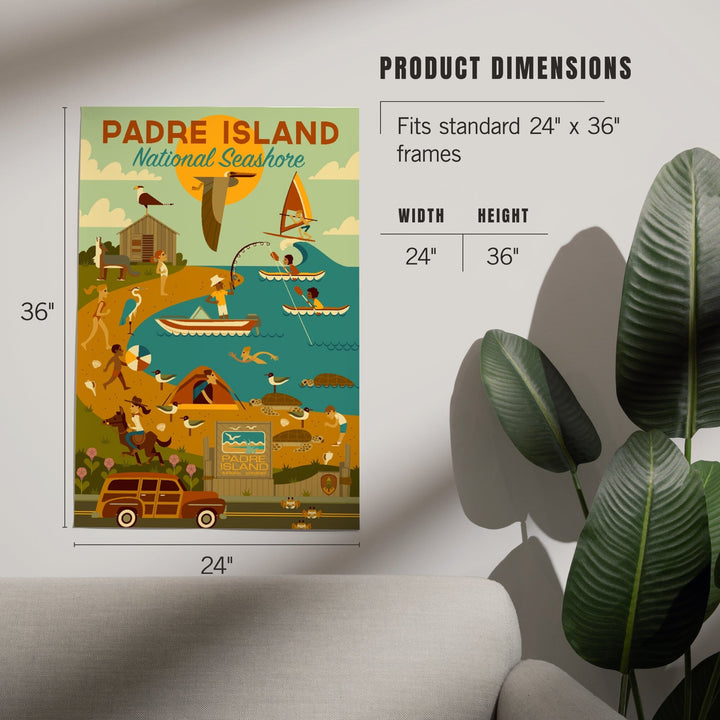 Padre Island National Seashore, Texas, Geometric, Art & Giclee Prints Art Lantern Press