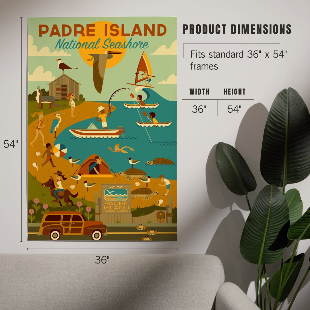 Padre Island National Seashore, Texas, Geometric, Art & Giclee Prints Art Lantern Press